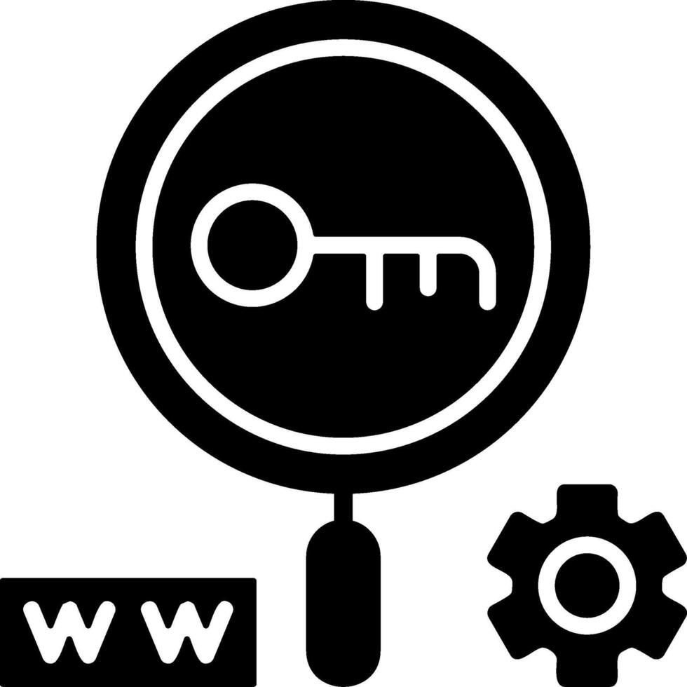 Keyword Research Solid EPS Icon vector