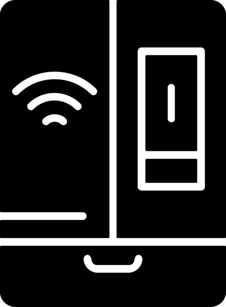 Smart Fridge Solid EPS Icon vector