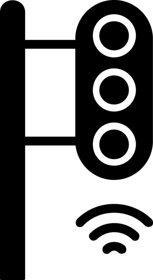 Smart Traffic Light Solid EPS Icon vector