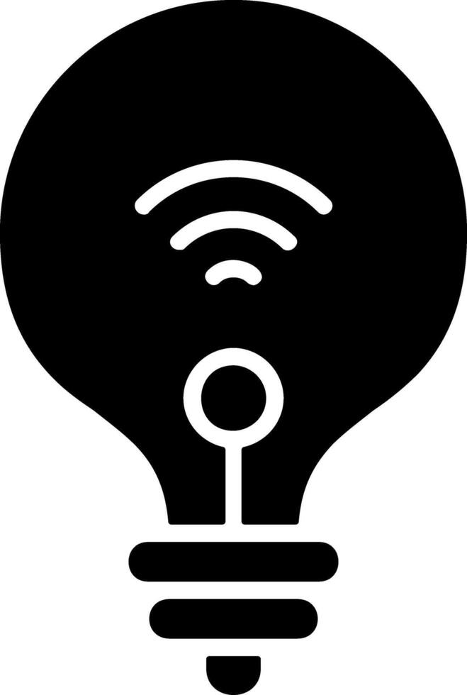 Smart Lightbulb Solid EPS Icon vector