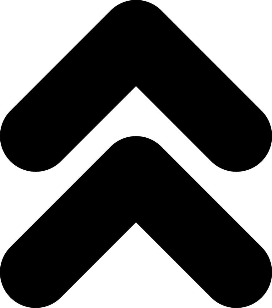 Chevron Double Up Solid EPS Icon vector