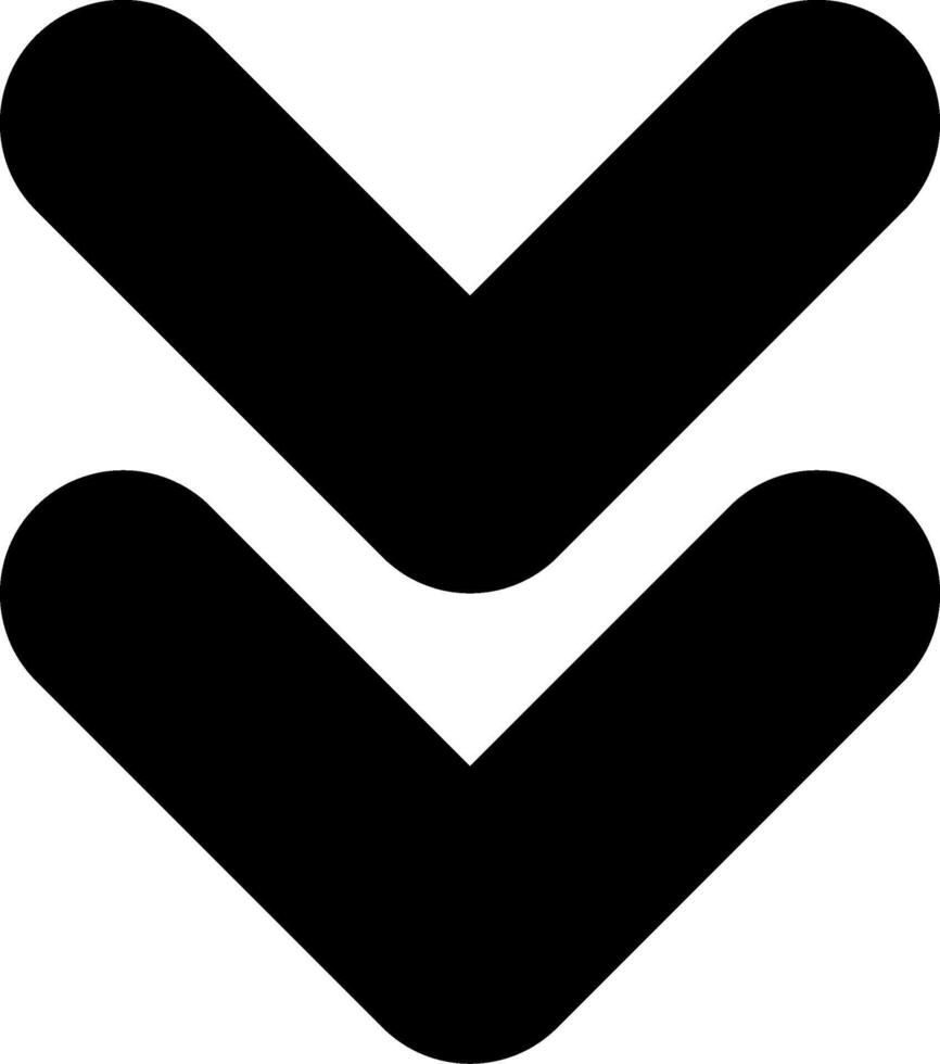 Chevron Double Down Solid EPS Icon vector