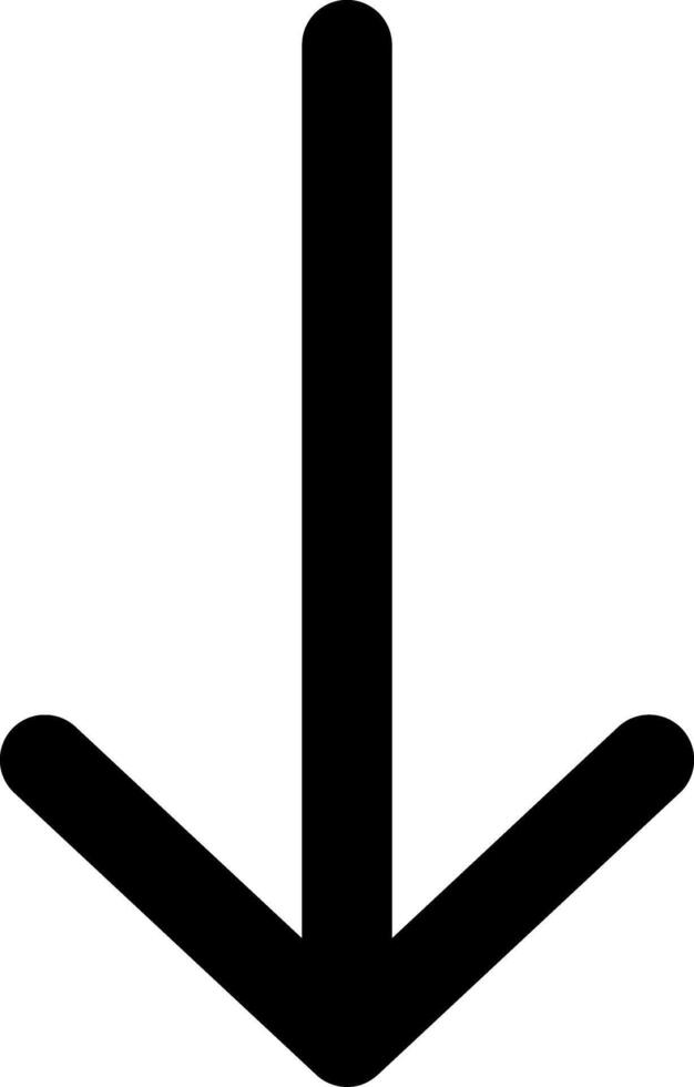 Arrow Thin Down Solid EPS Icon vector