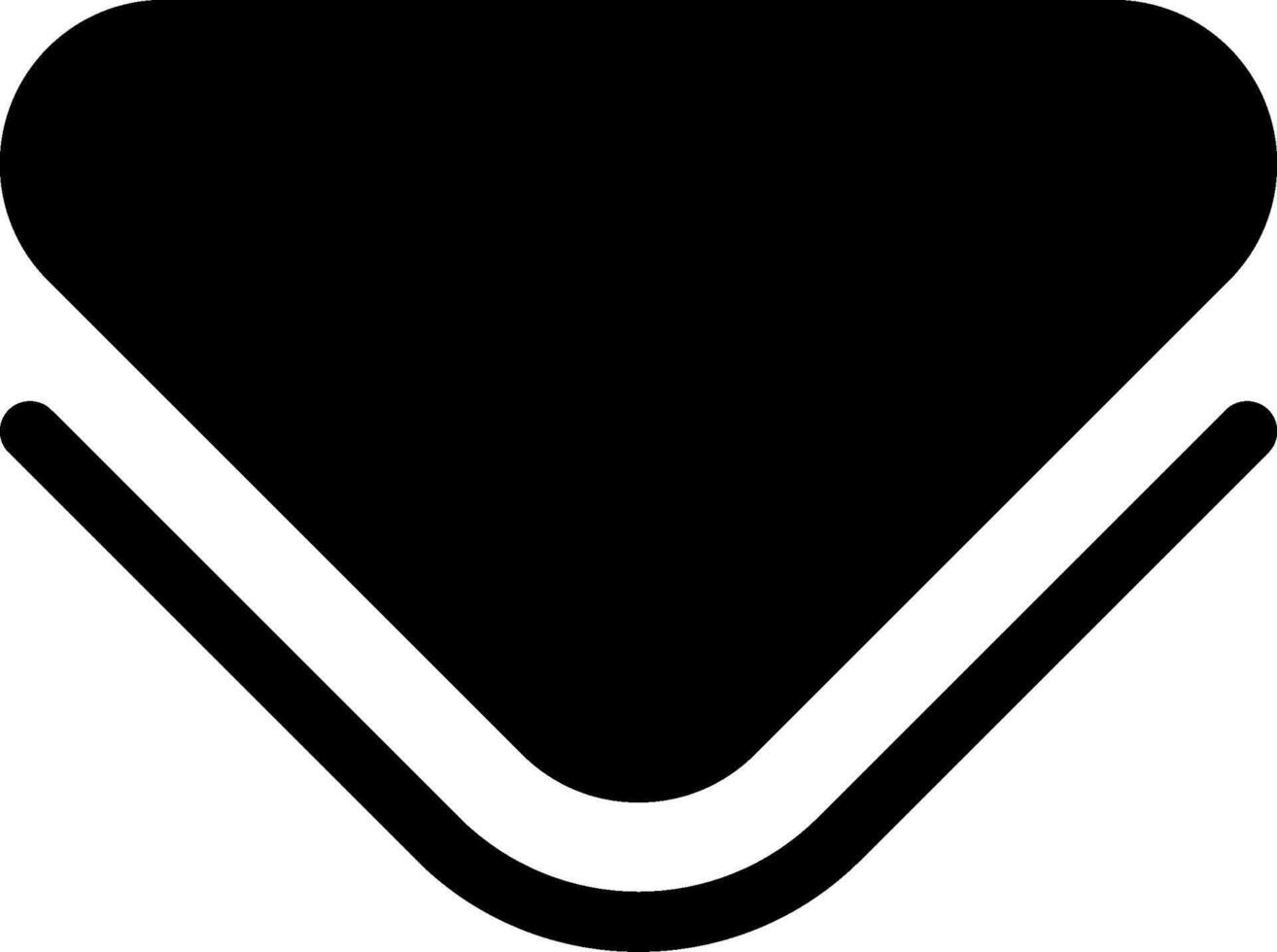 Arrow Solid Down Black EPS Icon Design vector