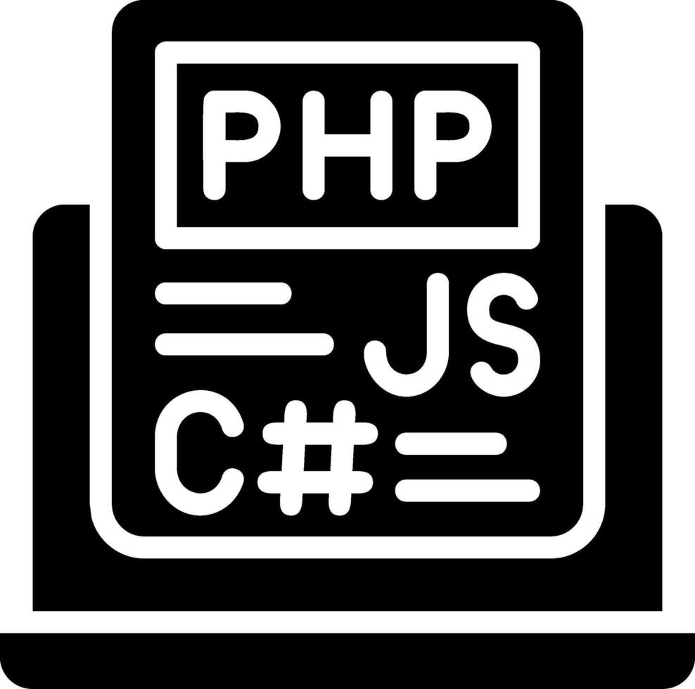 codificación idioma sólido eps icono vector