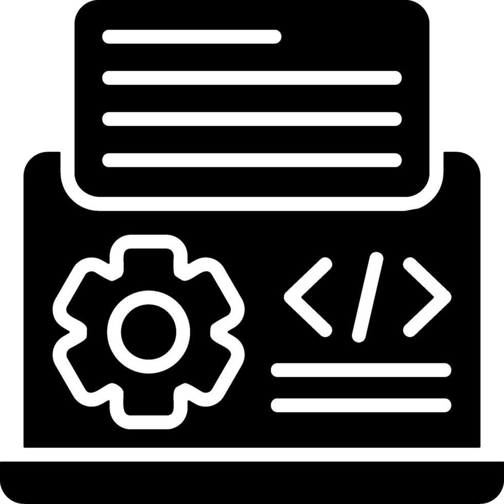Code Setting Solid EPS Icon vector
