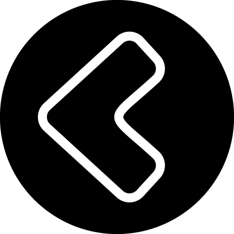 Backward Solid Style Icon vector