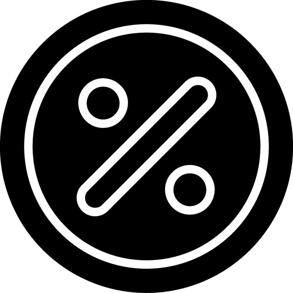 Percentage Solid Style Icon vector