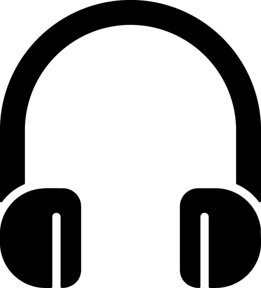Headphone Solid Style Icon vector