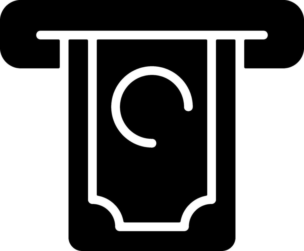 Cash With Drawal Solid Style Icon vector