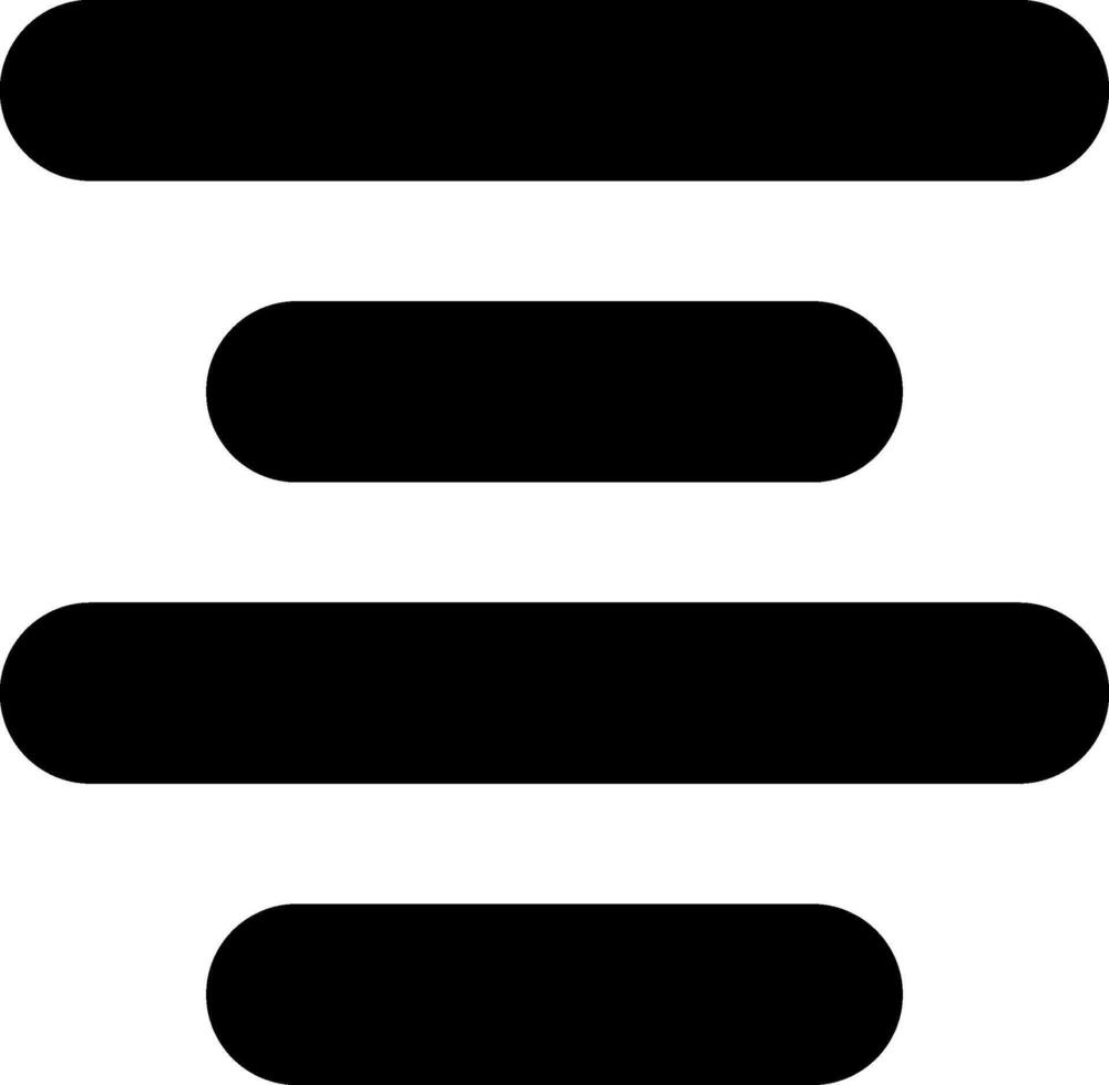 Horizontal Centre Align Solid Style Icon vector