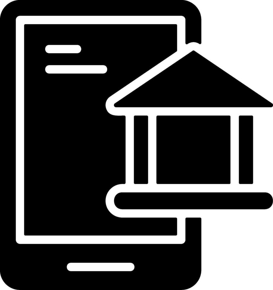 Mobile Banking Solid Style Icon vector