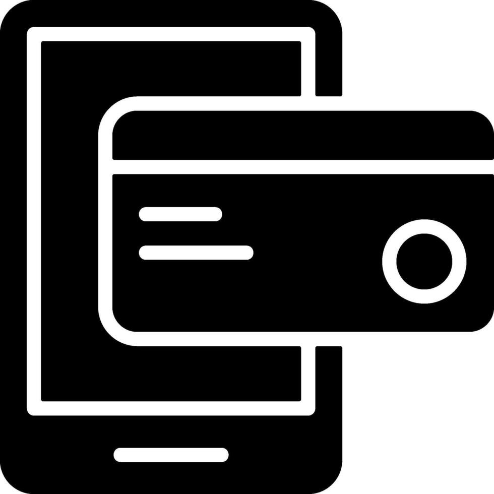 Mobile Wallet Solid Style Icon vector