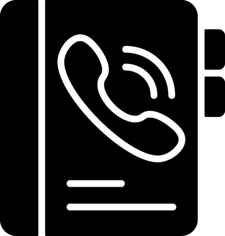 Contacts Book Solid Style Icon vector