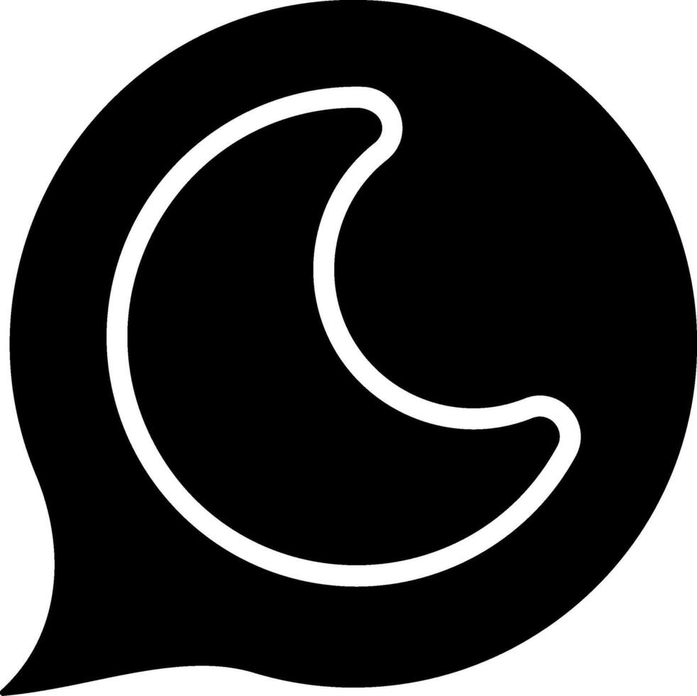 Dark Mode Chat Solid Style Icon vector