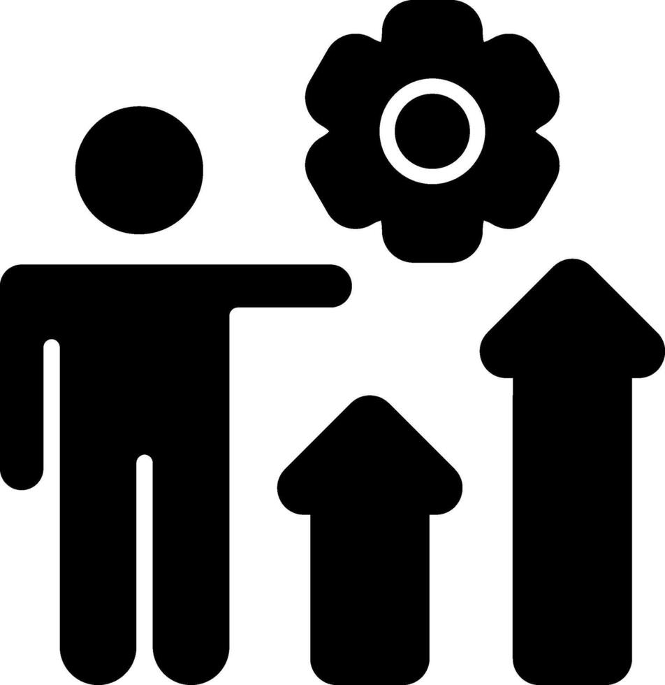 Business Growth Solid Style Icon vector