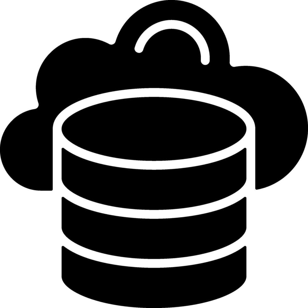 Cloud Storage Solid Style Icon vector