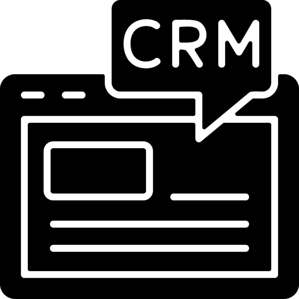 CRM Solid Style Icon vector
