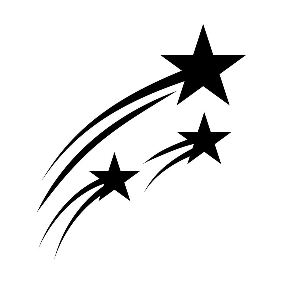 Shooting Stars With Curved Trails vector