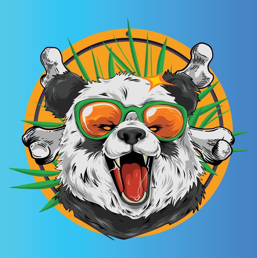 Cool Panda with Sunglasses vector
