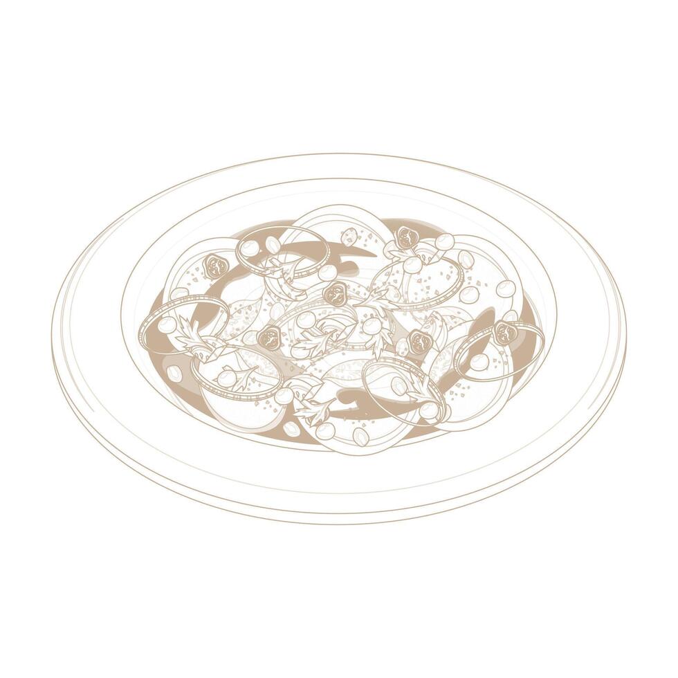 Illustration logo Line art Dahi Bhalla Papdi Chaat vector