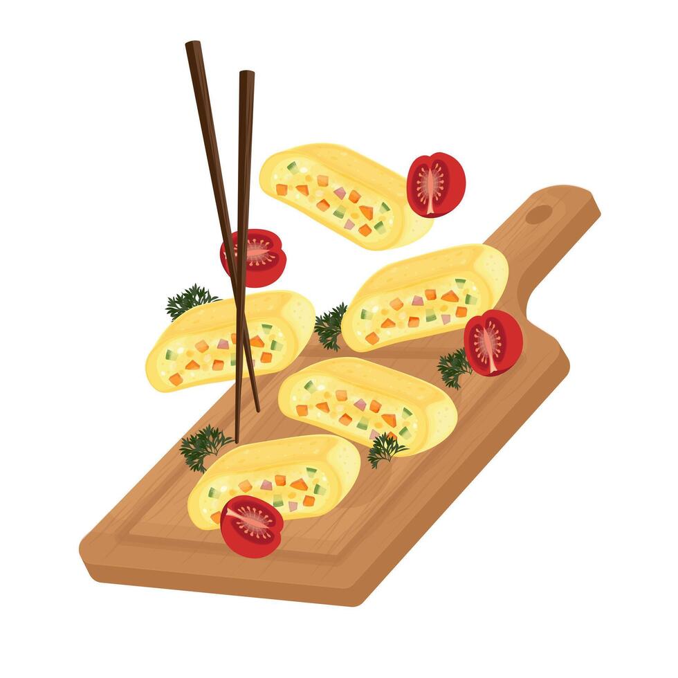 Illustration logo Clipart Levitation Gyeran Mari on a Wooden Board vector