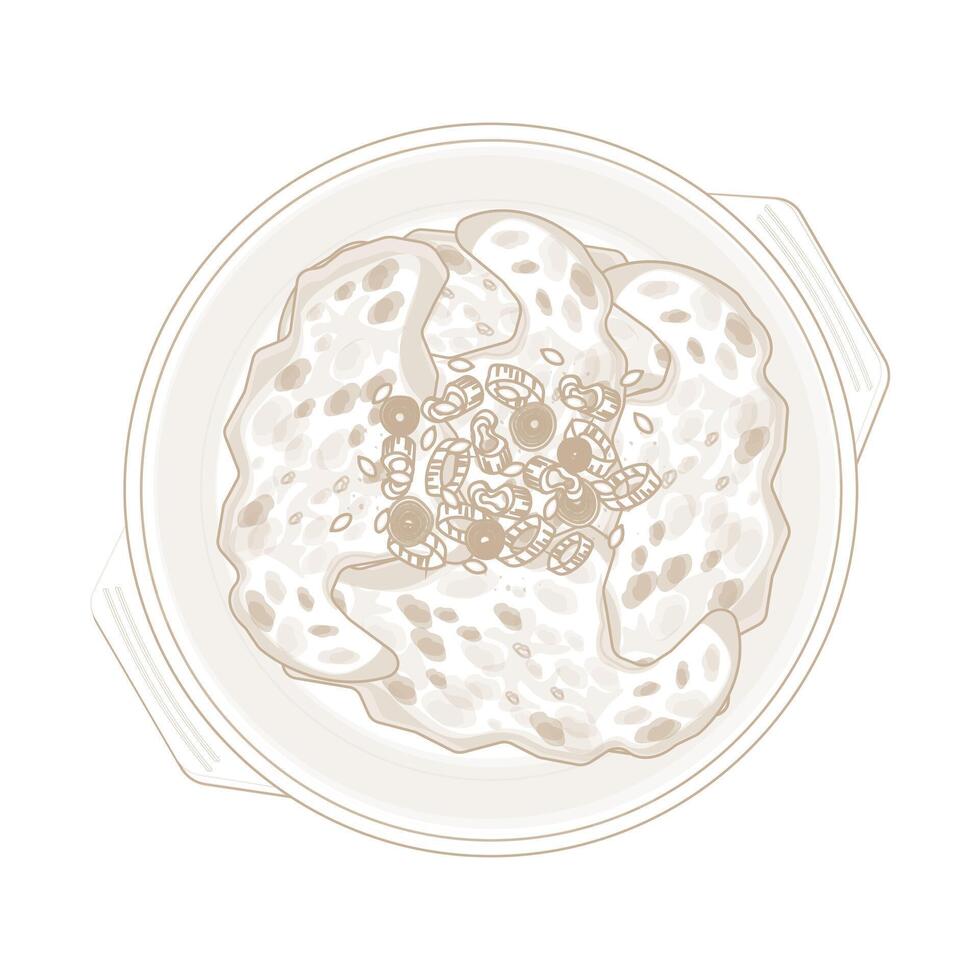 Illustration Logo Line art Top View Gyeranjjim on a Ttukbaegi vector
