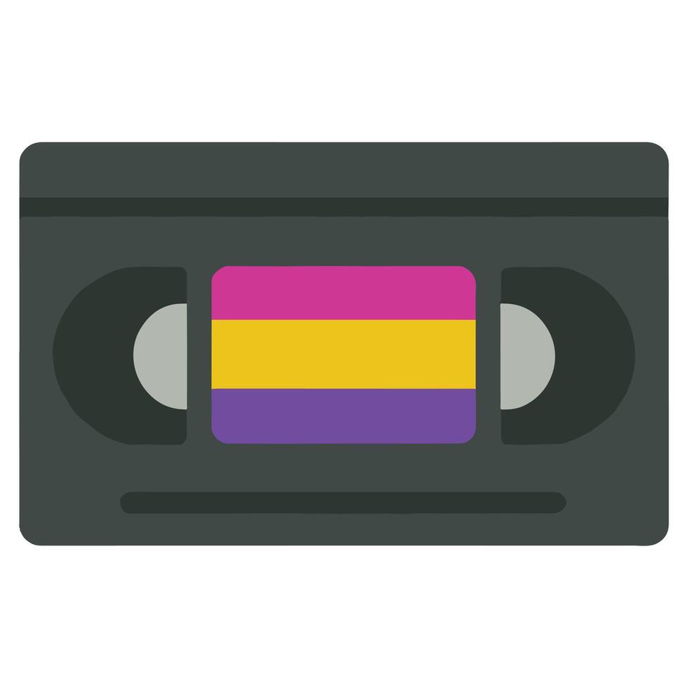 VHS Tape 90s nostalgic illustration, nostalgic 1990s colorful clipart, 90s nostalgic design sublimation vector