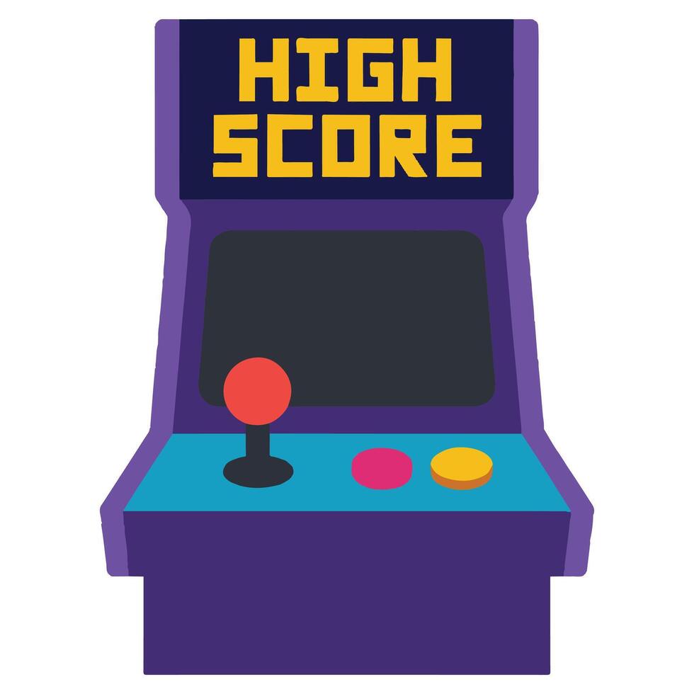arcade machine 90s nostalgic illustration, nostalgic 1990s colorful clipart, 90s nostalgic design sublimation vector