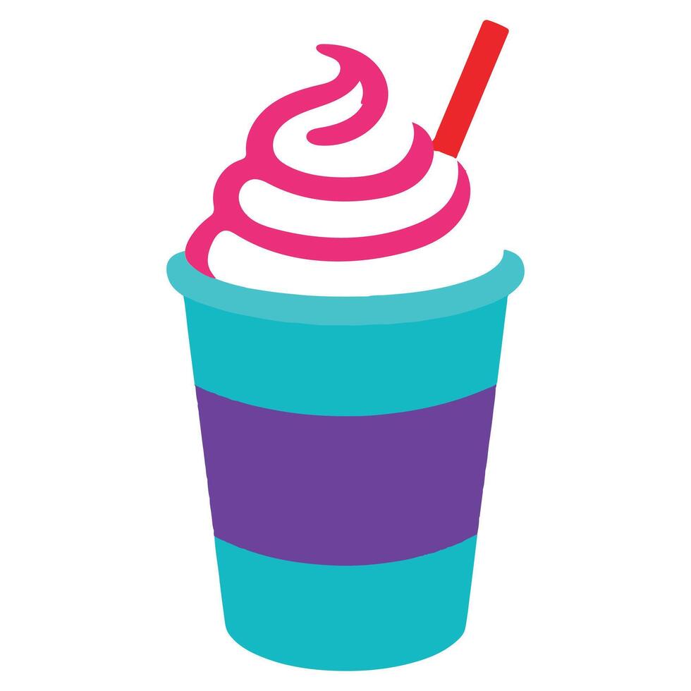 Slushie Cup 90s nostalgic illustration, nostalgic 1990s colorful clipart, 90s nostalgic design sublimation vector