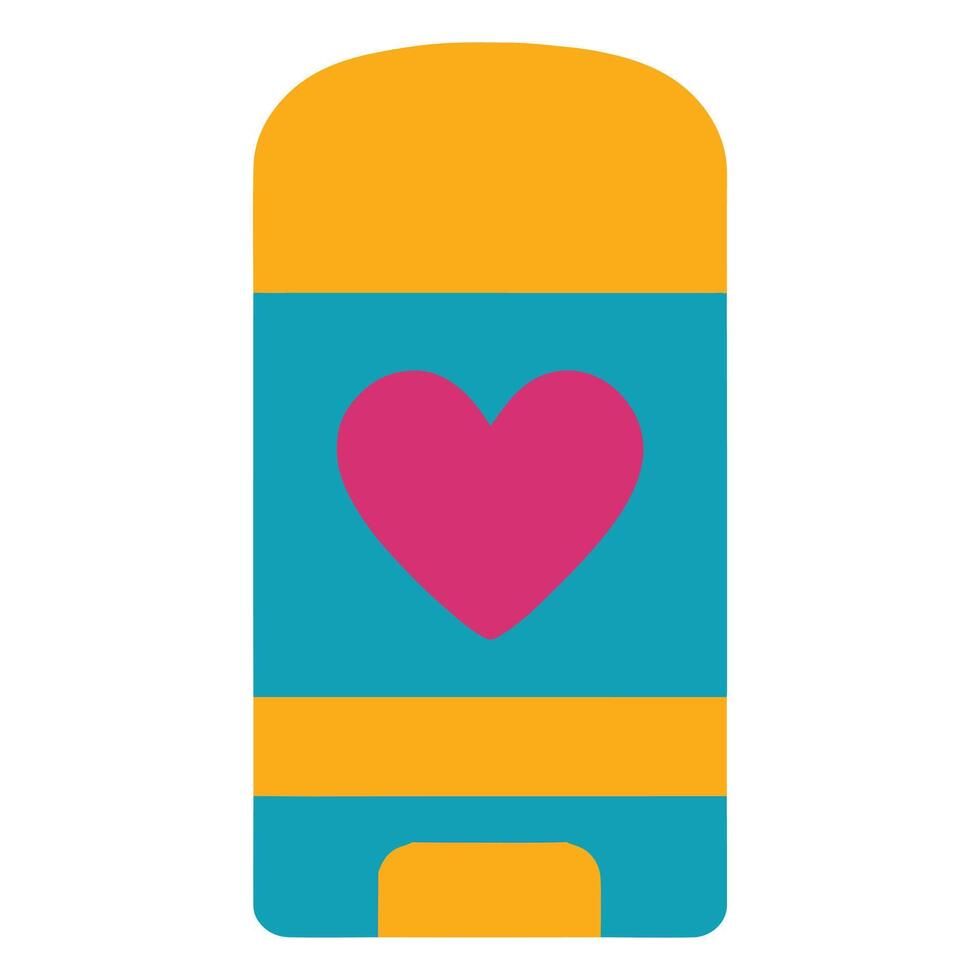 Deodorant Heart 90s nostalgic illustration, nostalgic 1990s colorful clipart, 90s nostalgic design sublimation vector
