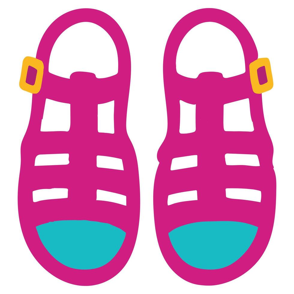 Sandal 90s nostalgic illustration, nostalgic 1990s colorful clipart, 90s nostalgic design sublimation vector