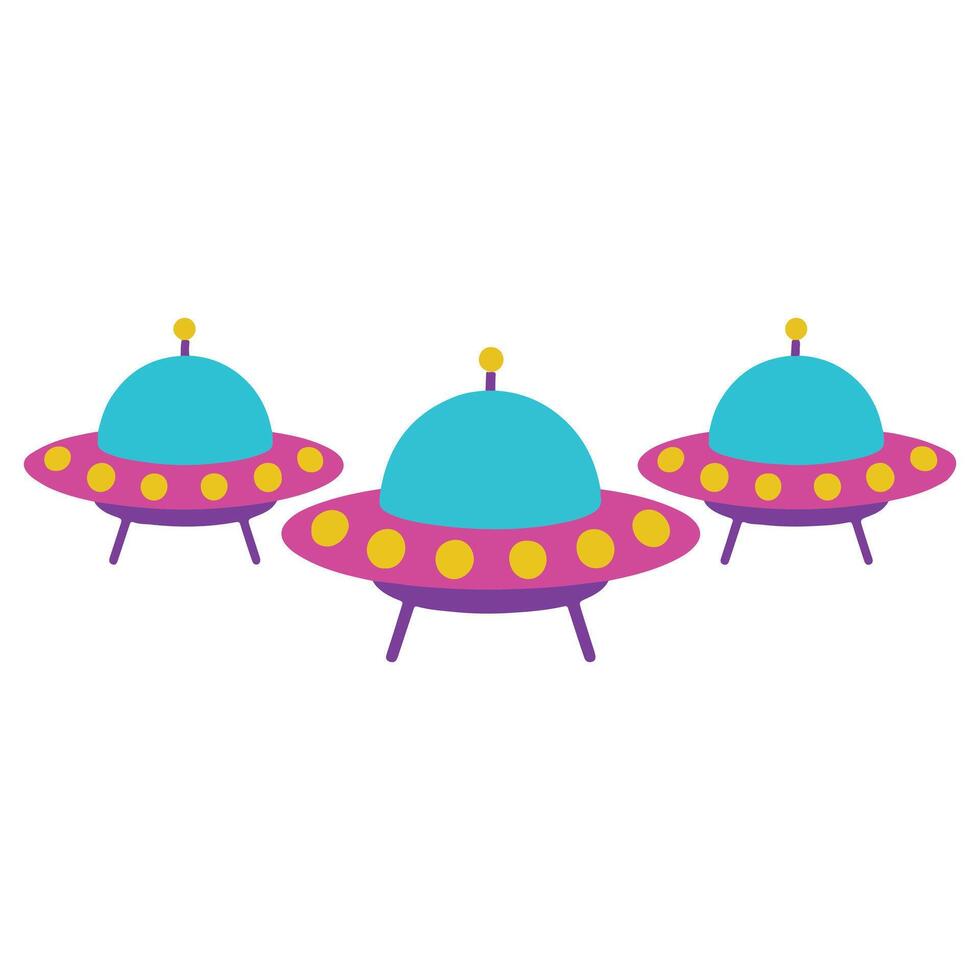 UFO Trio Lights 90s nostalgic illustration, nostalgic 1990s colorful clipart, 90s nostalgic design sublimation vector