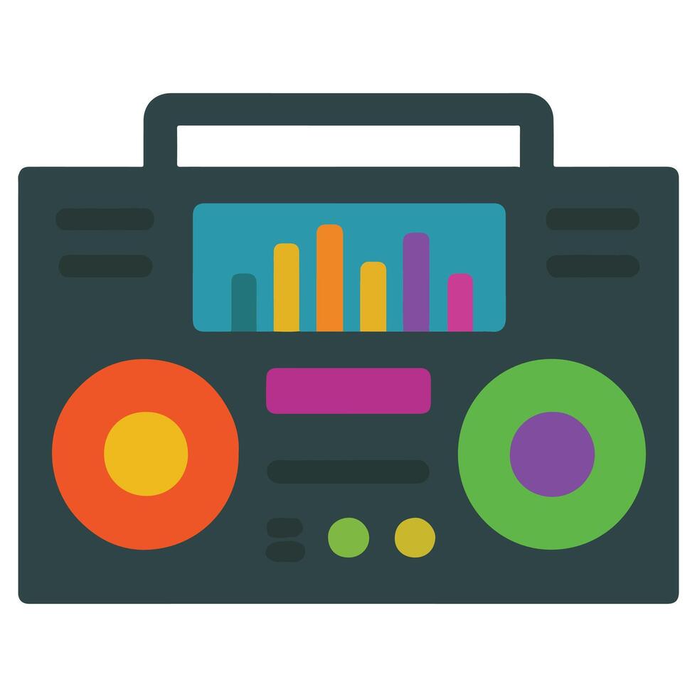 Retro Stereo 90s nostalgic illustration, nostalgic 1990s colorful clipart, 90s nostalgic design sublimation vector