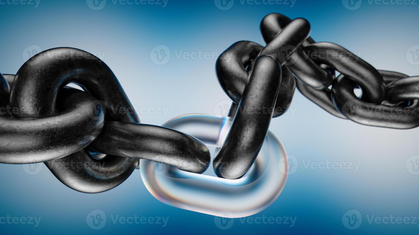 Glass and Metal Chain Symbolizing Connection and Fragility photo