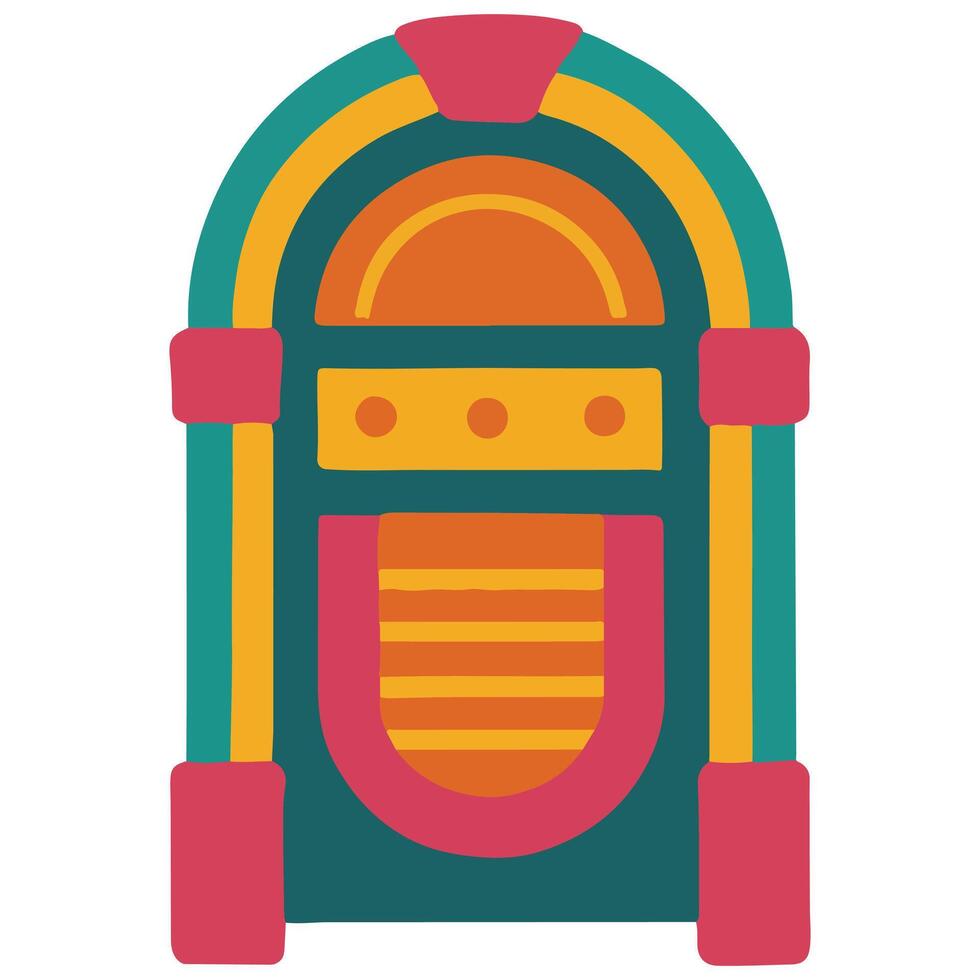 Groovy Jukebox illustration, colorful groovy clipart, groovy design sublimation, retro groovy isolated vector