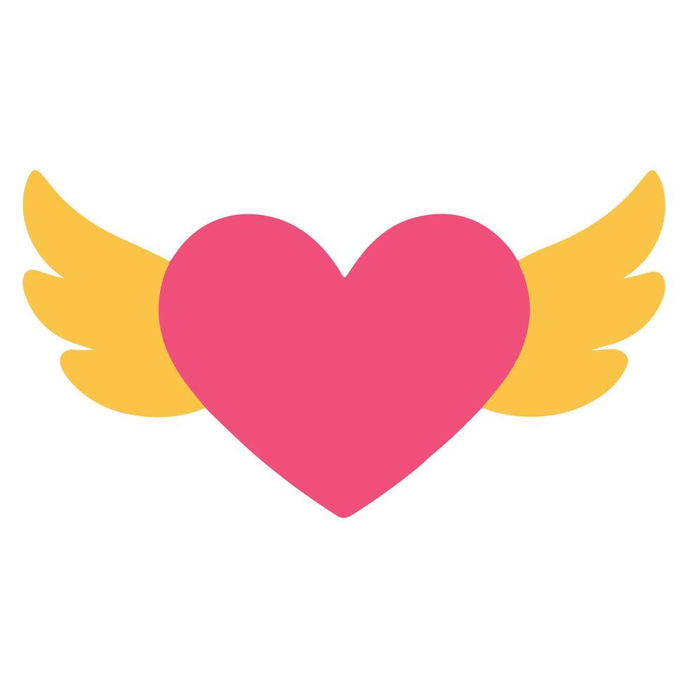 Groovy Heart with Wings illustration, colorful groovy clipart, groovy design sublimation, retro groovy isolated vector