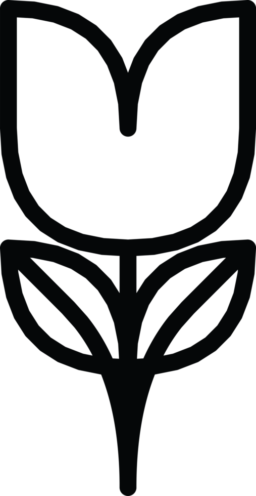 line art icon of a tulip flower, for web png