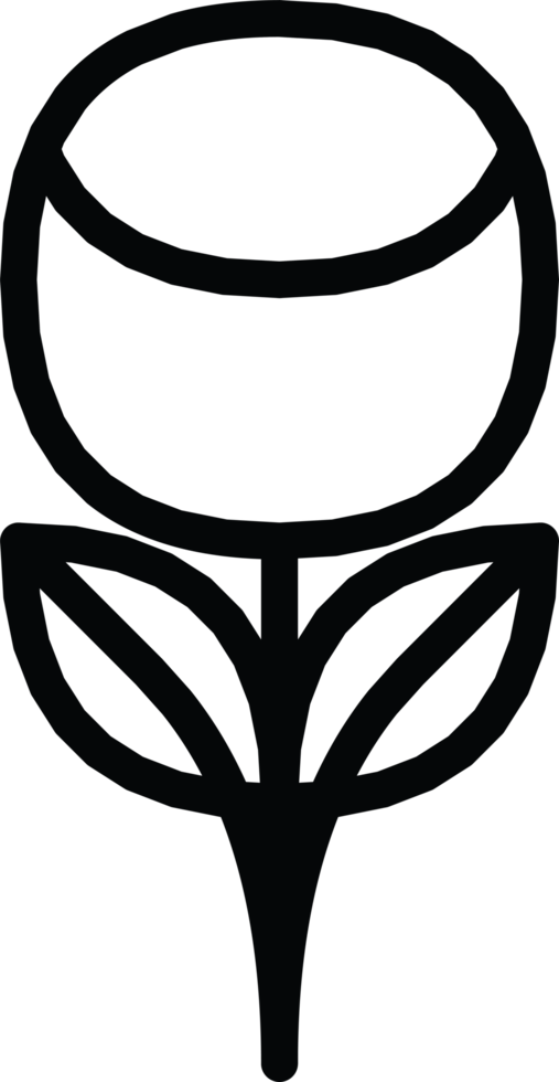 line art icon of a tulip flower, beautiful png