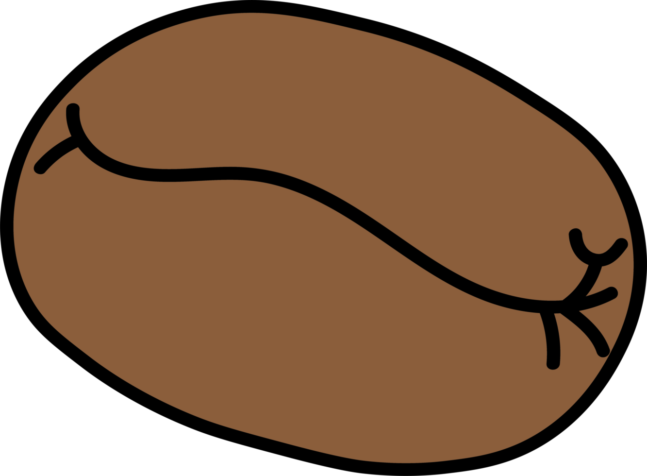 Coffee bean emoji icon. Simple design png