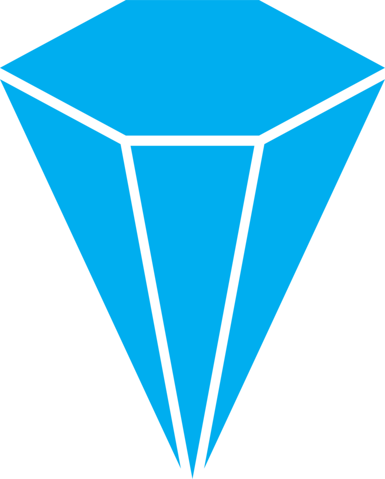 Discover a stunning blue diamond icon, perfect for designs related to luxury, elegance. png