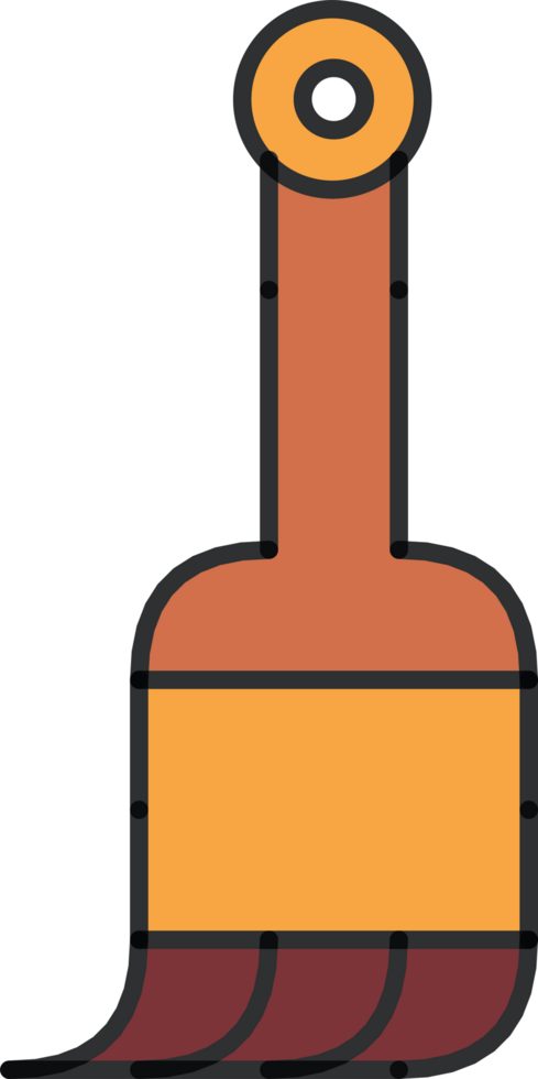 Flat Illustration of a Paintbrush with Transparent Background png