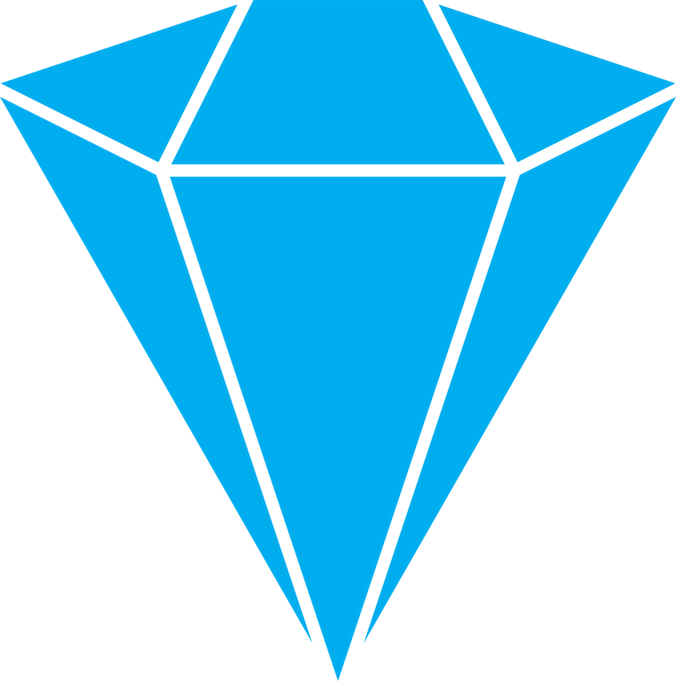 Discover a stunning blue diamond icon, perfect for designs related to luxury, elegance, and premium branding. png