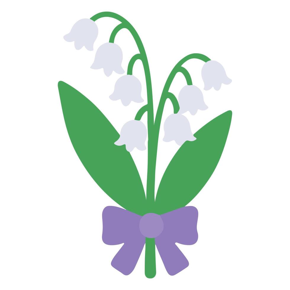 Easter Valley Bouquet Illustration, Happy Easter Day Valley Bouquet Clipart, Easter Festival Cultural Holiday Design Sublimation vector