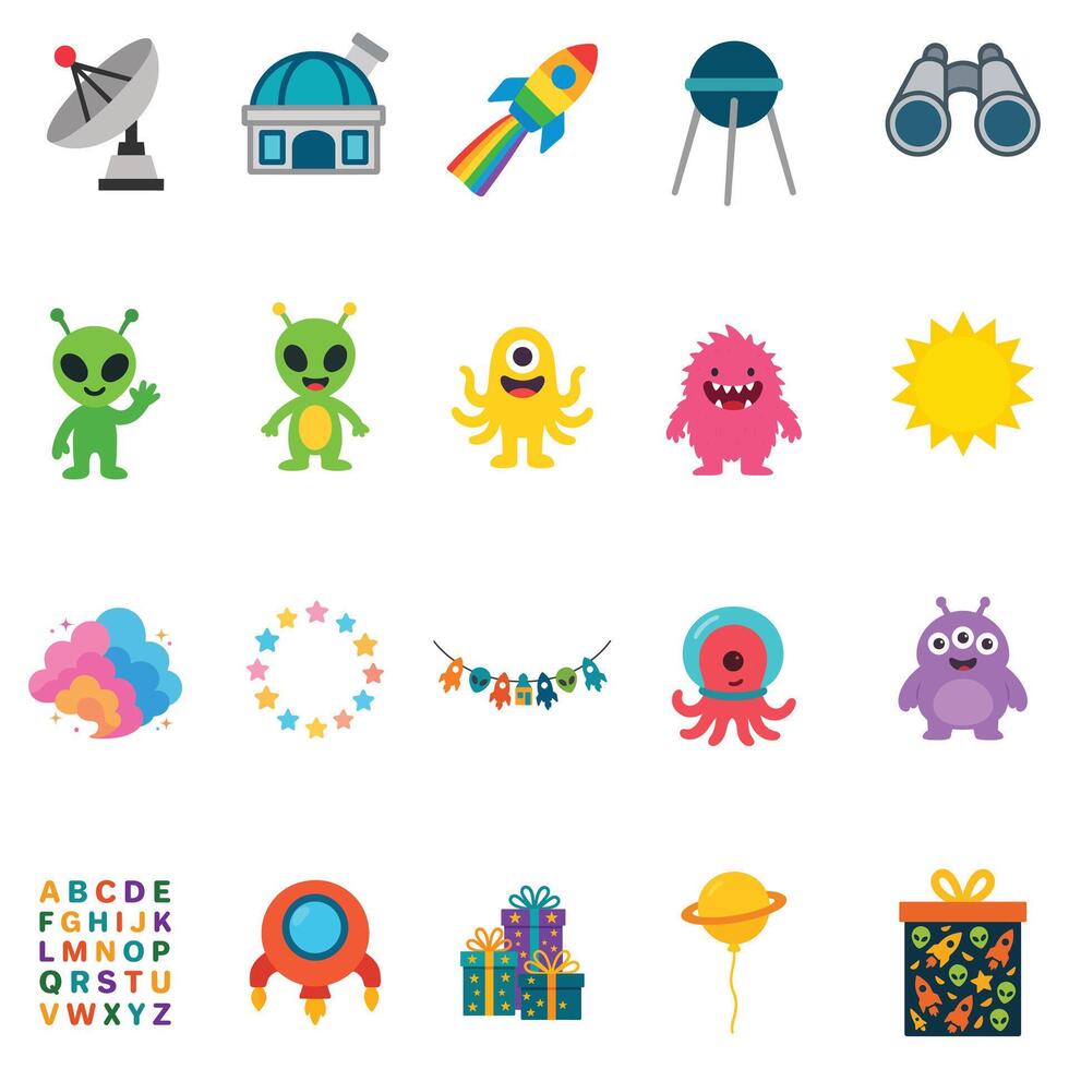 set of Space clipart, Outer Space illustration, Colorful Space design sublimation vector