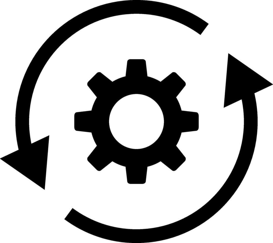 Sync process icon. Gear rotation icon set for process automation vector