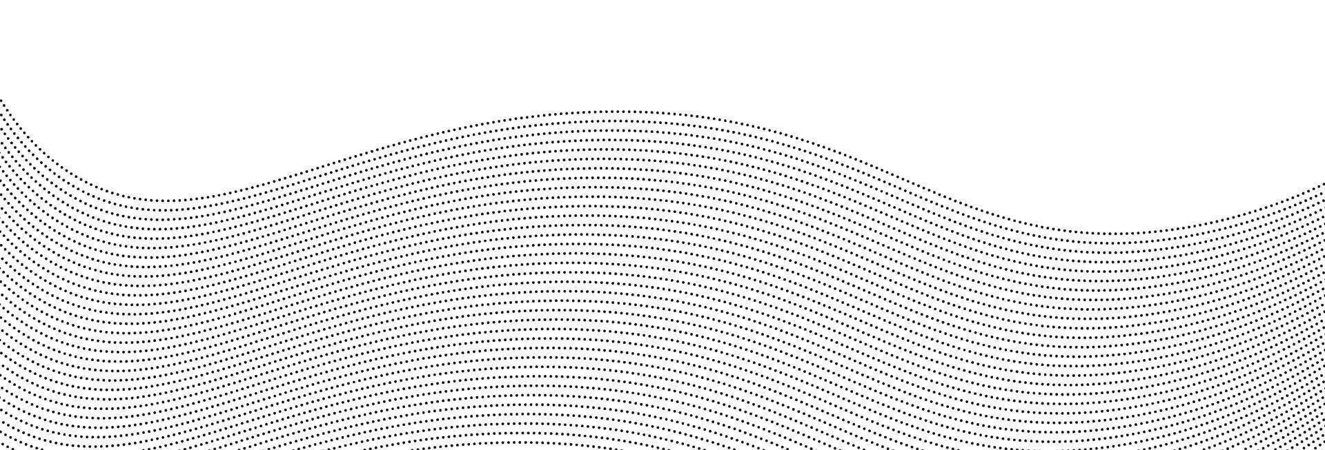 Abstract technology particle line on white background. Gray wave curve lines abstract background with flowing particles. vector