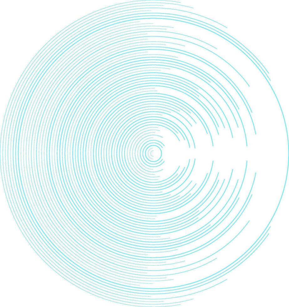 Blue circular lines abstract futuristic technology. Symmetrical abstract circle design with blue digital lines on white background. Perfect for tech, data, and innovation themes. vector
