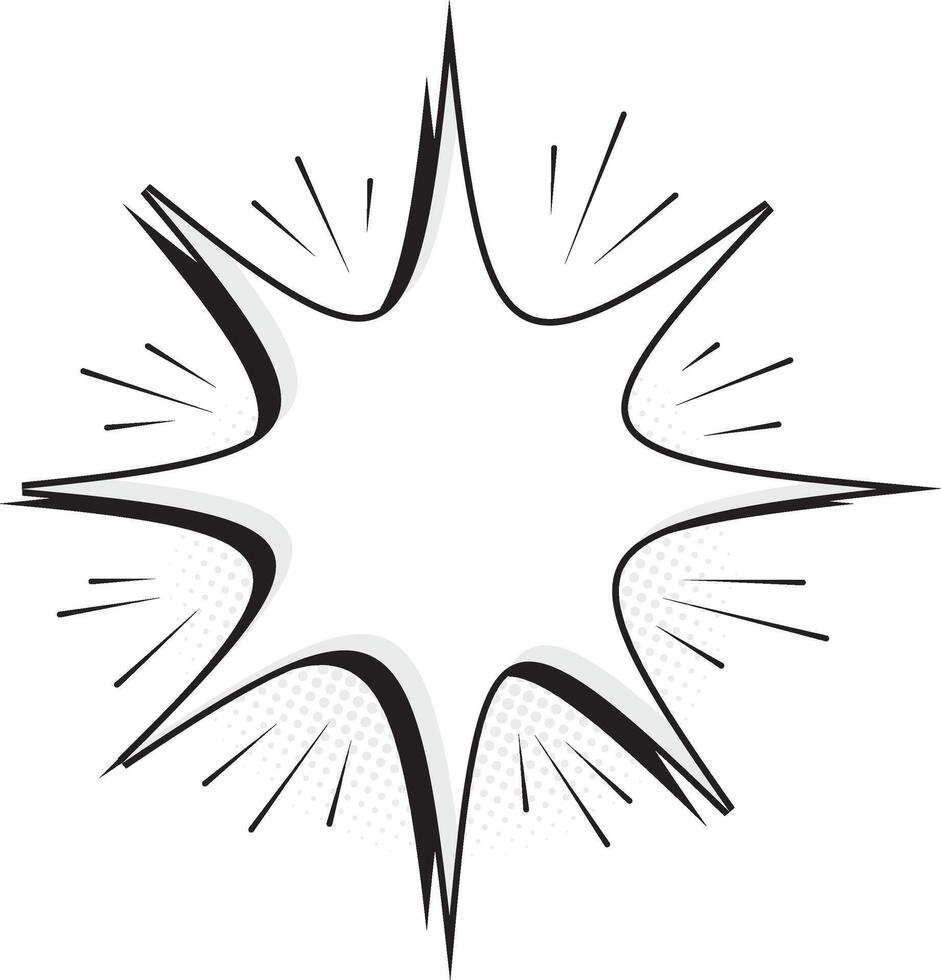Blank Comic Explosion Speech Bubble Effect vector