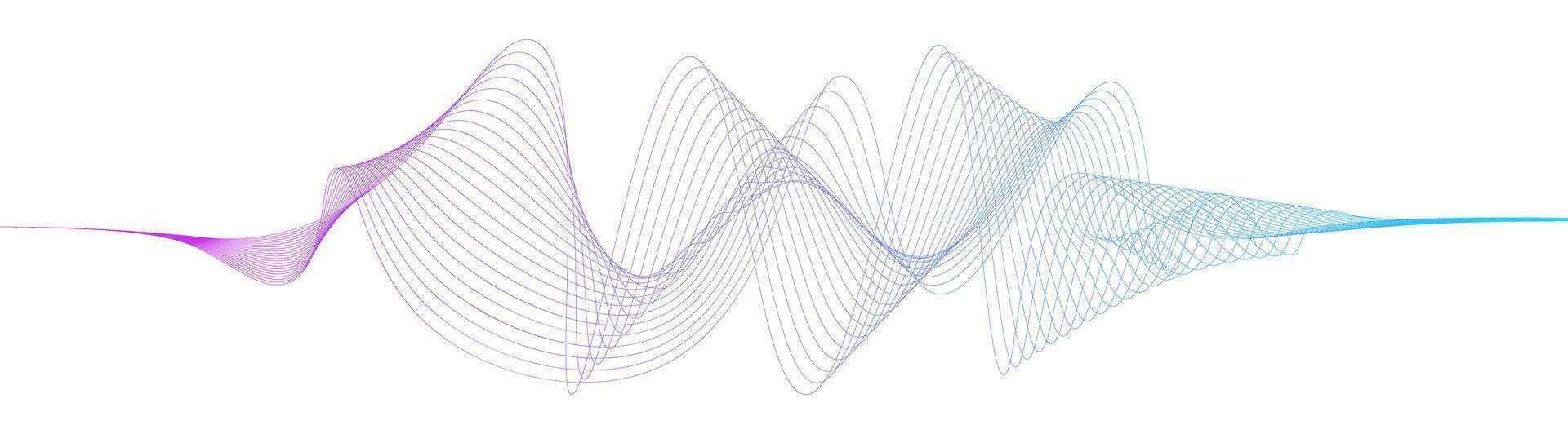 Abstract futuristic digital wave with smooth gradient lines for technology, data flow, or digital communication. Sound Wave Visualization vector